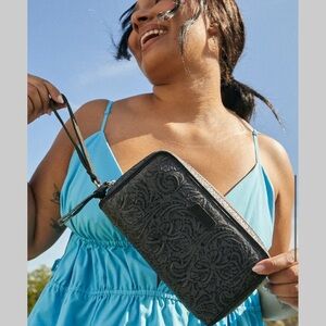 Consuela Black Tooled Wallet